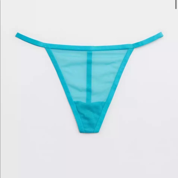 Aerie - SMOOTHEZ Mesh High Cut Thong Underwear - Picture 1 of 3